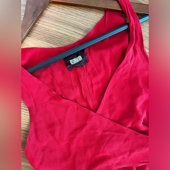 Reformation Red Wide-Leg Jumpsuit with Fitted Bodice - Picture 4 of 16